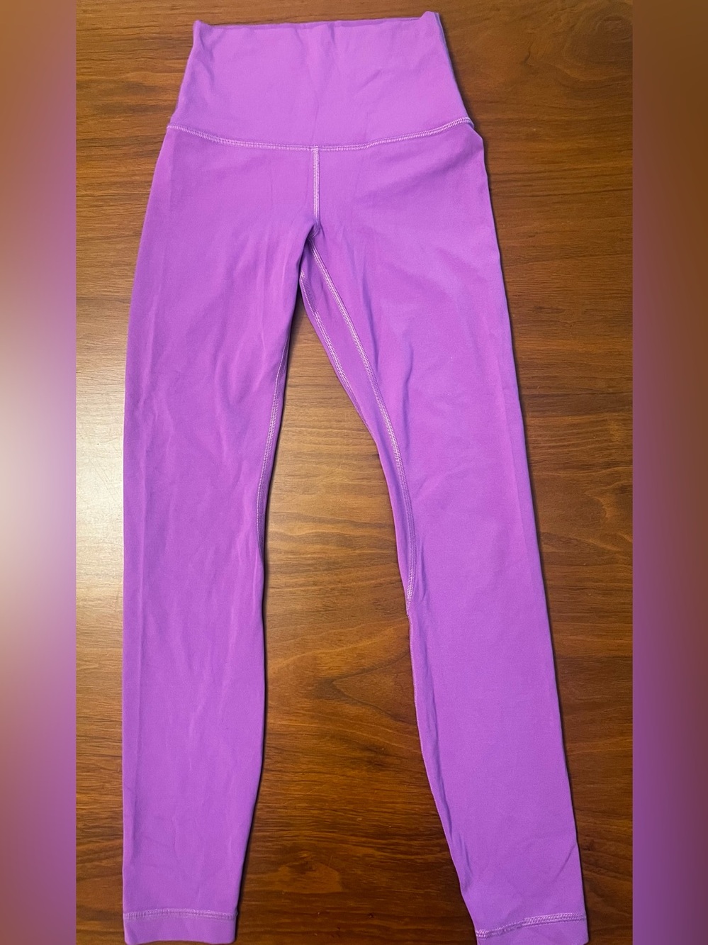Lululemon High-Rise Ankle Leggings Purple Stretch Elastic Waist Logo Size 2